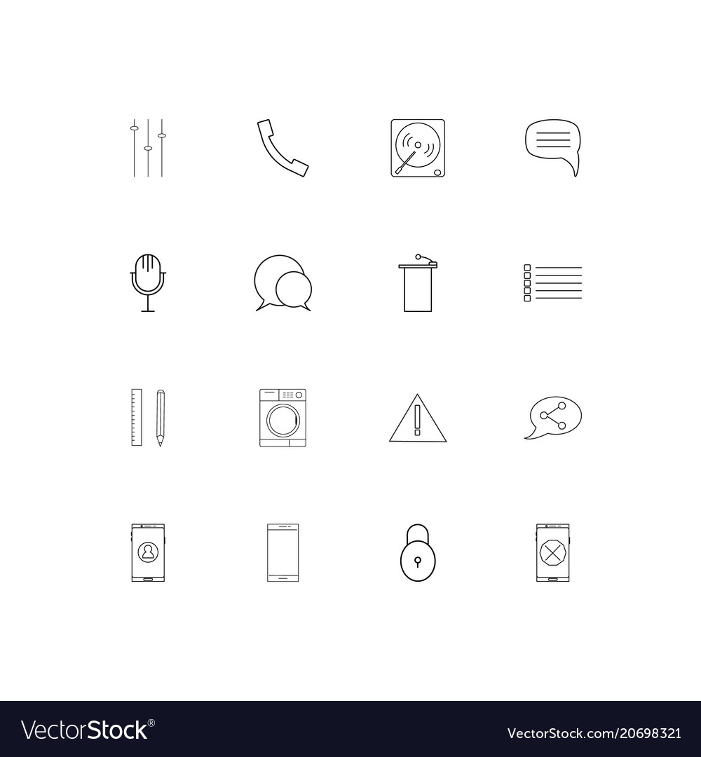 Devices simple linear icons set outlined