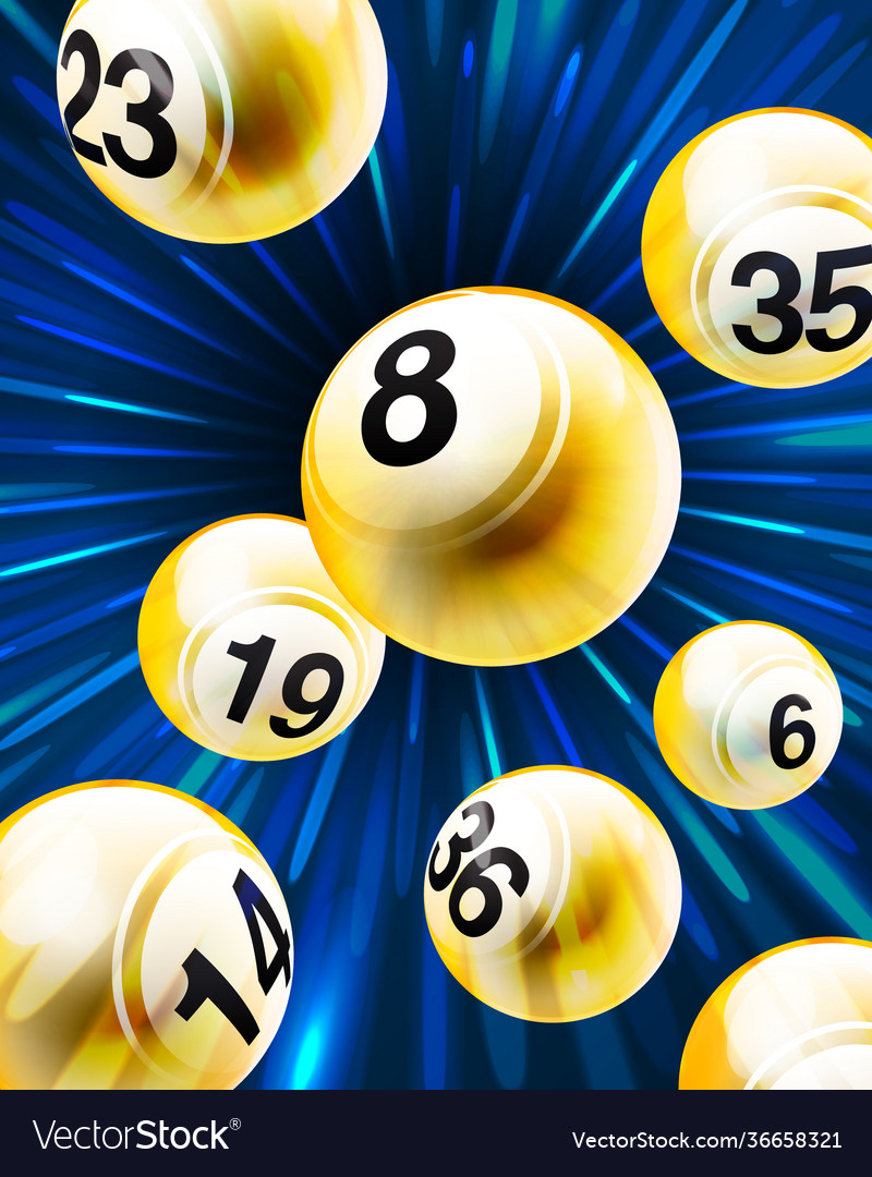 Exploding golden bingo lottery number balls set vector image Exploding golden bingo lottery number balls set