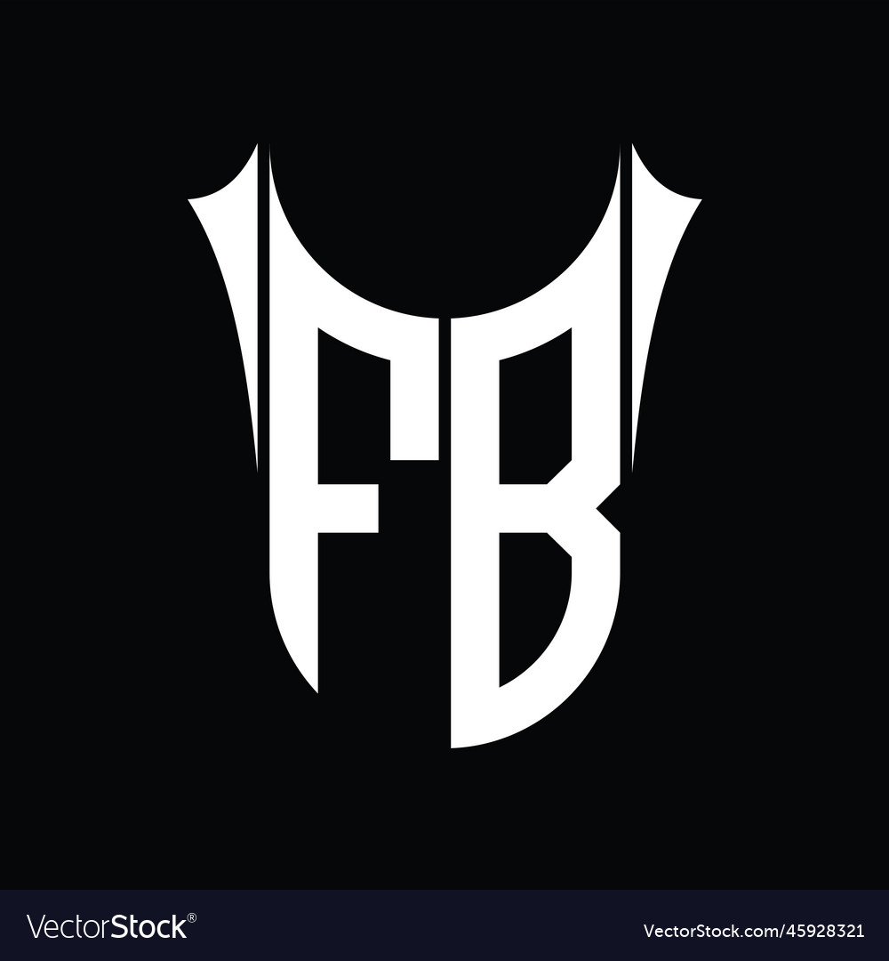 Fb logo monogram shield sharp half round shape