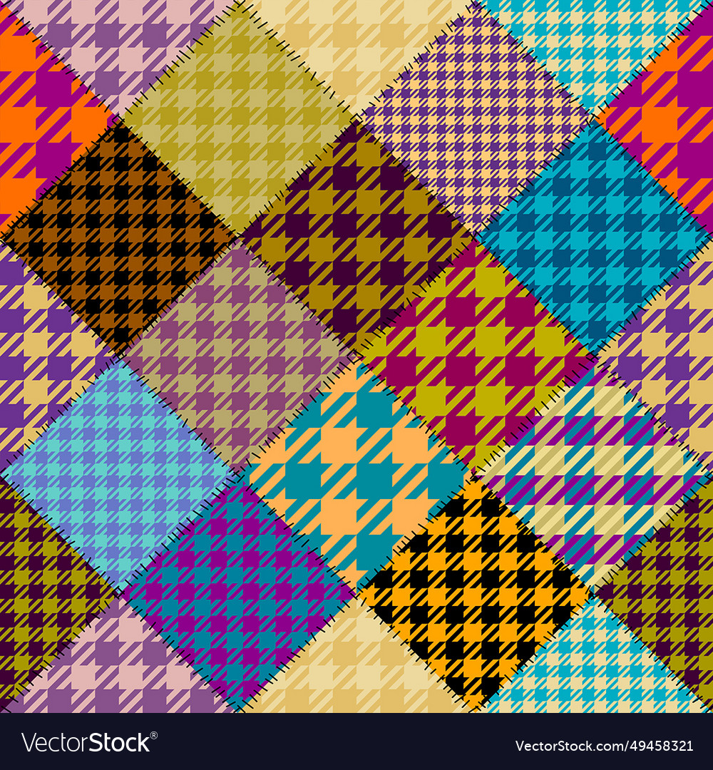 Geometric abstract pattern textile patchwork Vector Image