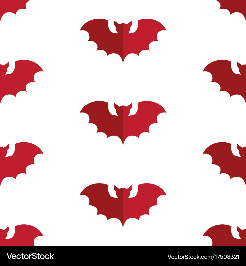 Halloween seamless pattern with black bat Vector Image