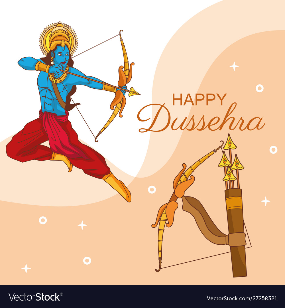 Happy dussehra festival india Royalty Free Vector Image