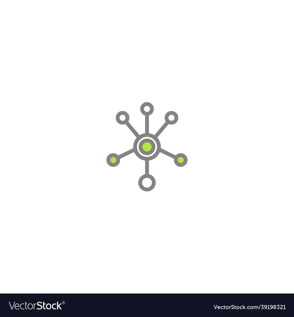 Hub network connection line icon isolated
