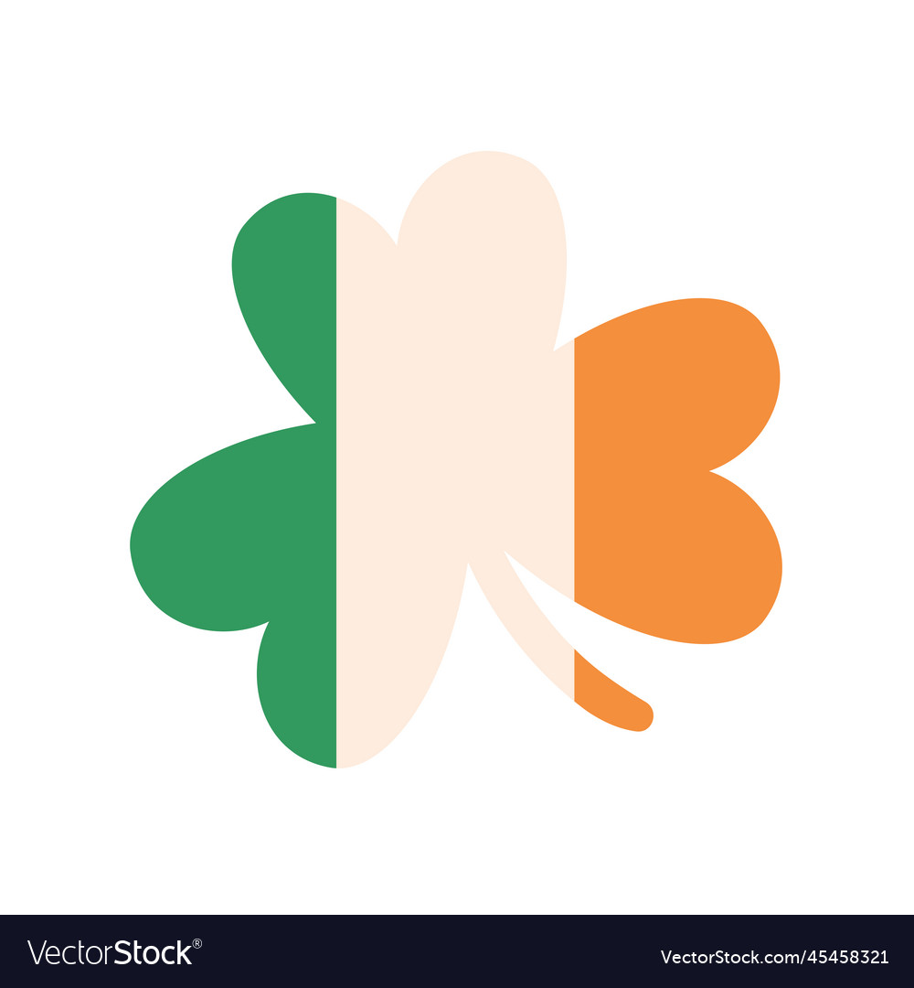 Irish flag on clover leaf background for st Vector Image