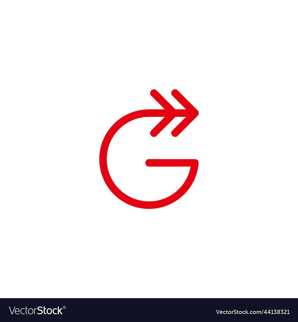 Letter g bow arrow motion line logo