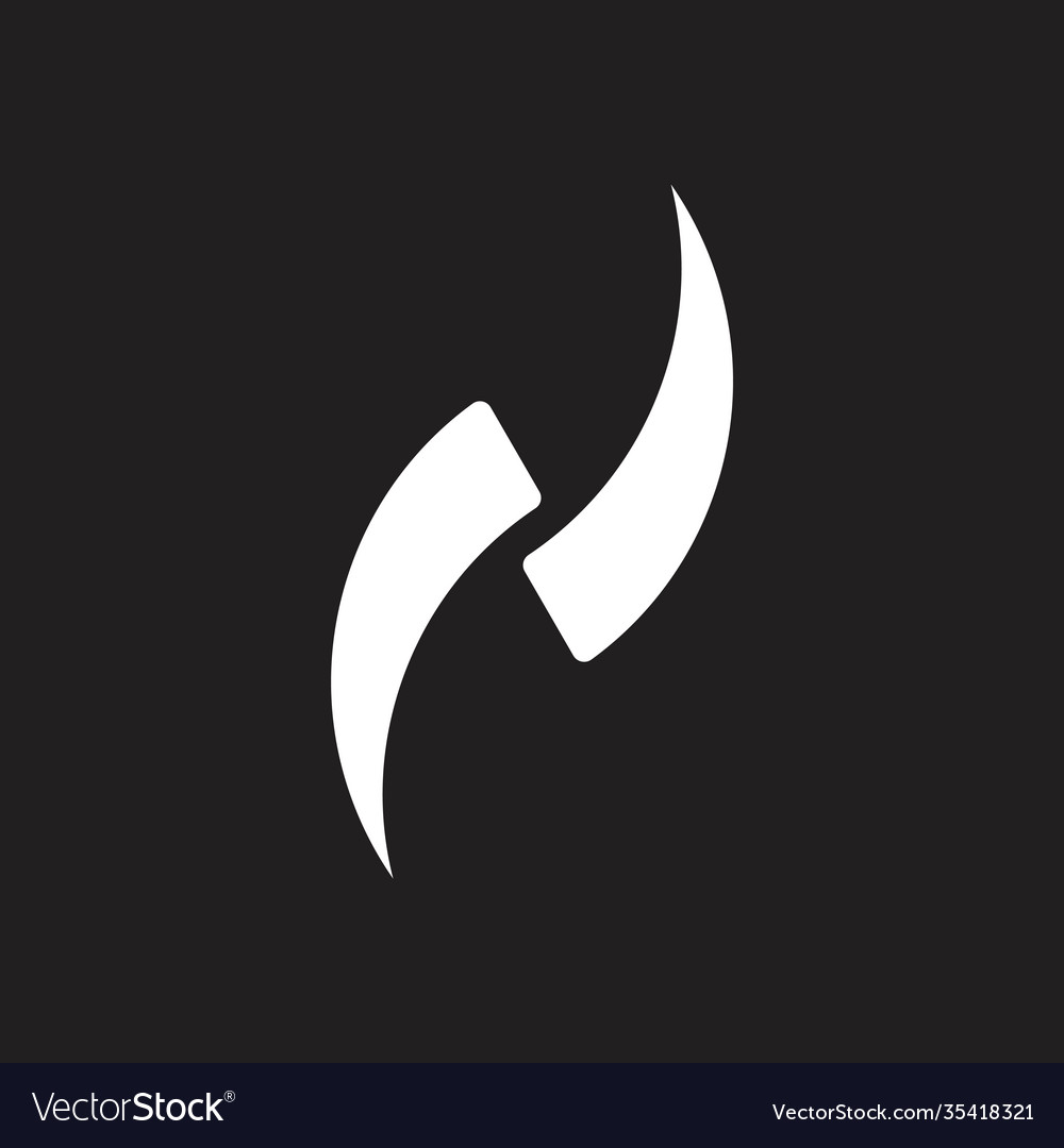 Linked curves object abstract simple logo