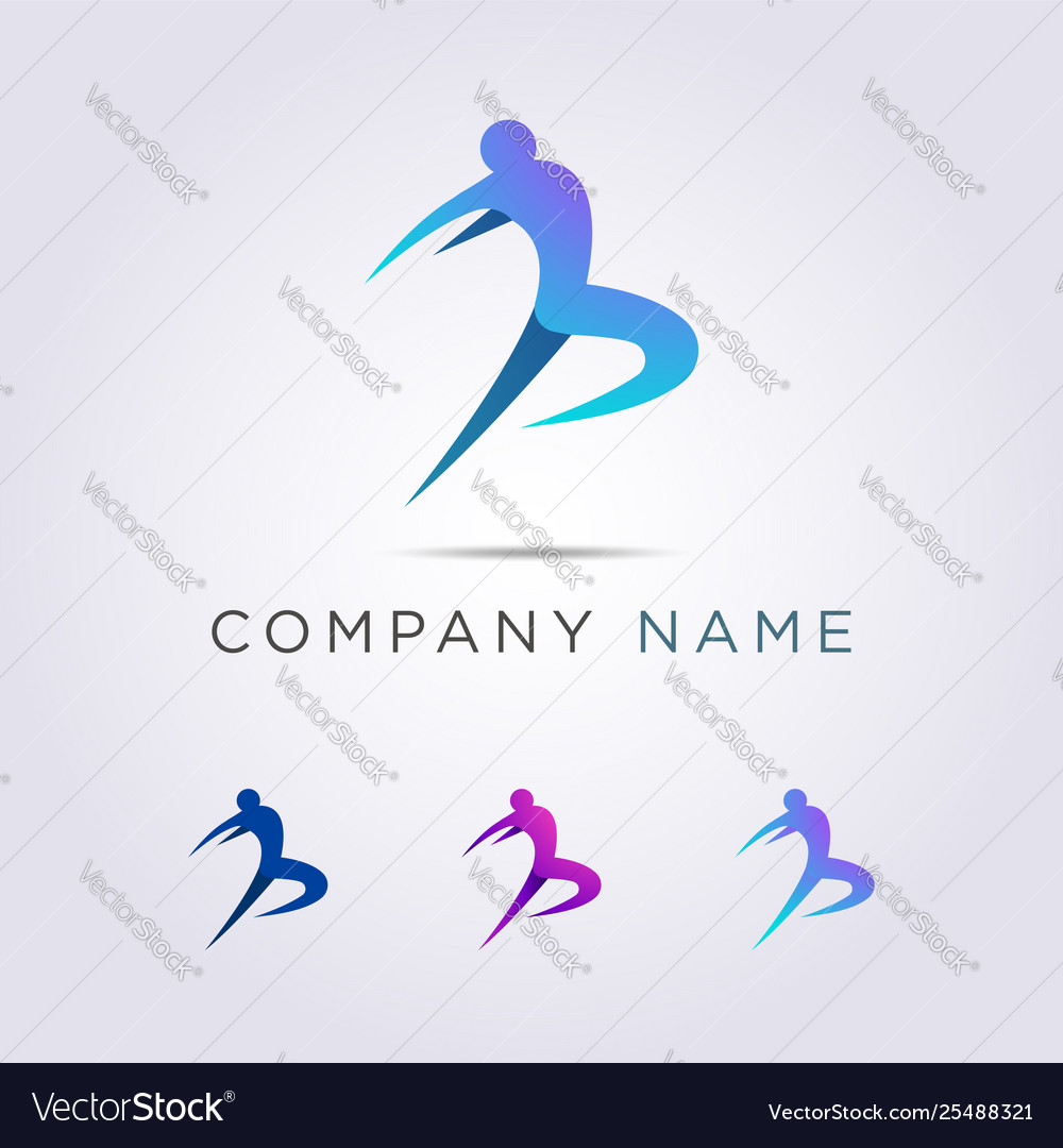 Logo templates people are jumping your business vector image Logo templates people are jumping your business