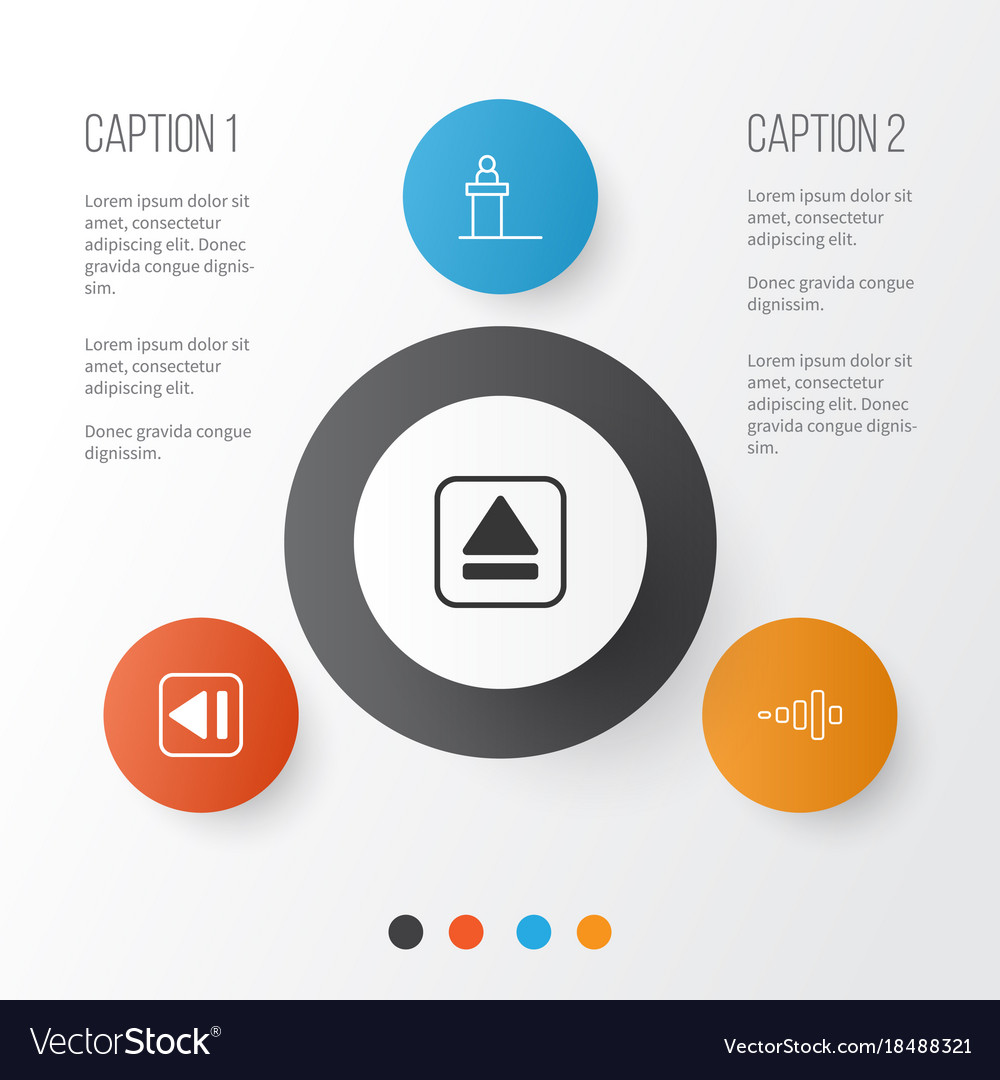 Music icons set collection of extract device
