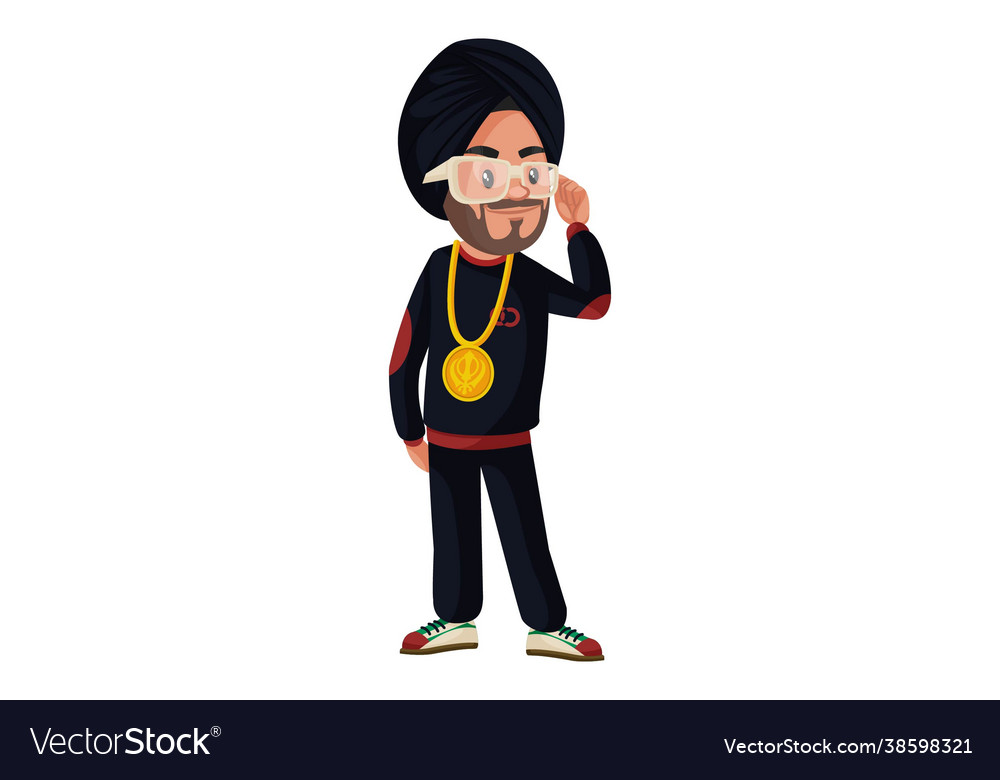 Punjabi singer cartoon character Royalty Free Vector Image Punjabi singer cartoon character Royalty Free Vector Image