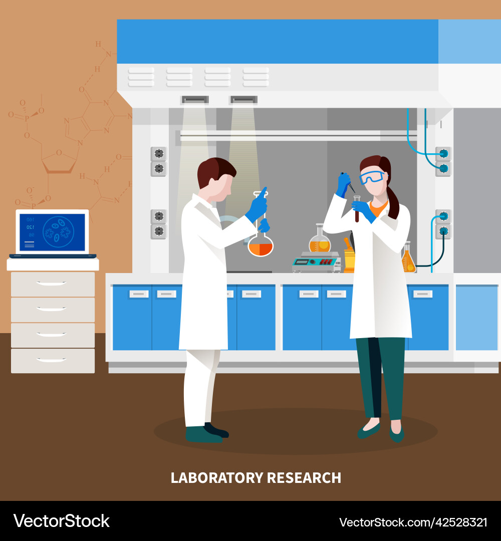 Scientists people multicolored composition Vector Image