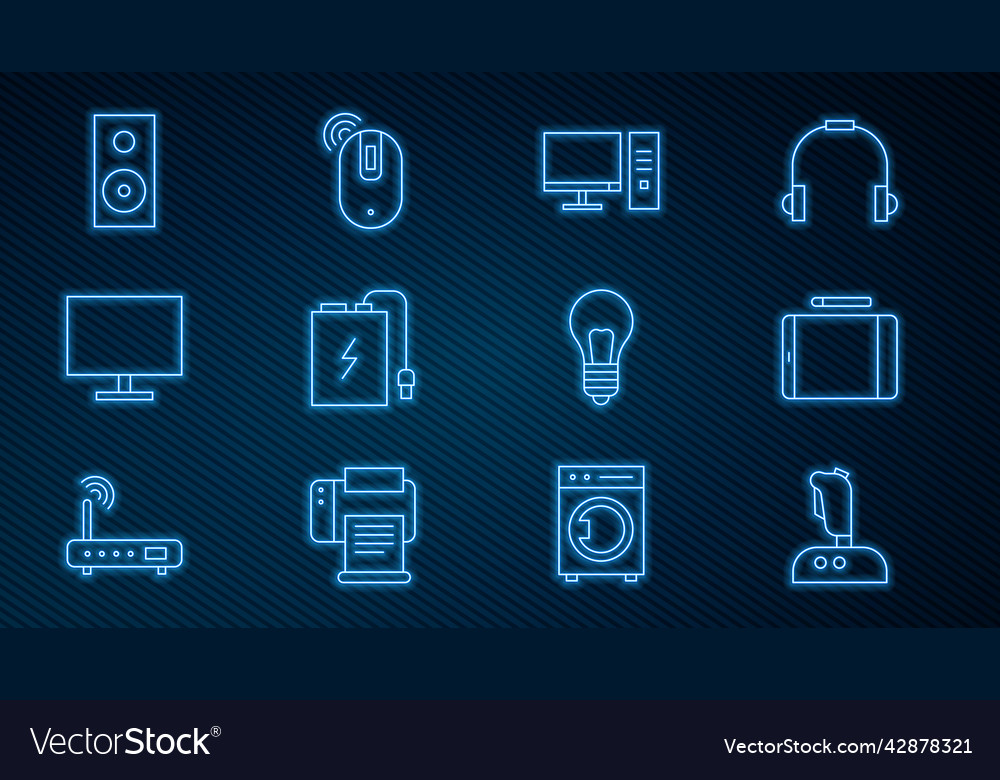 Set line joystick for arcade machine graphic vector image Set line joystick for arcade machine graphic