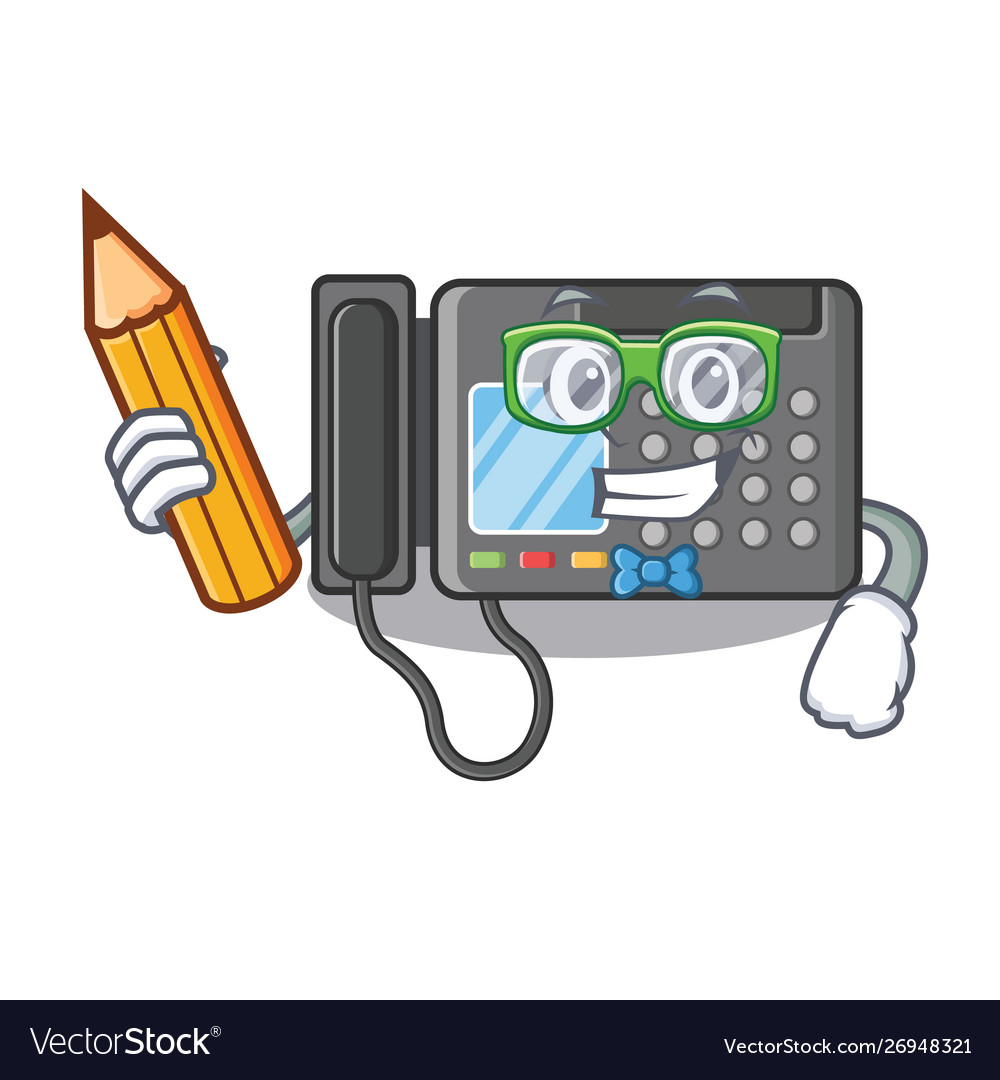 Student fax machine in character shape