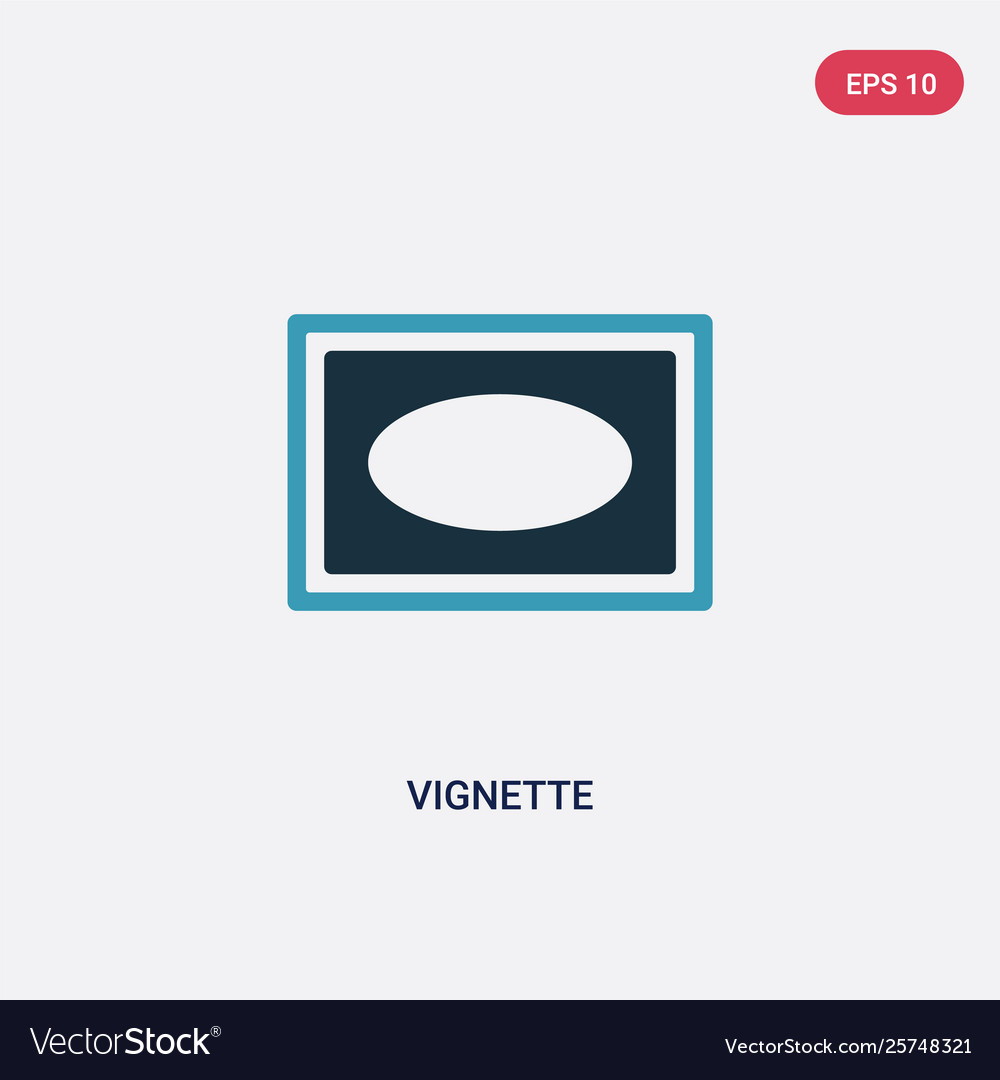 Two color vignette icon from shapes concept