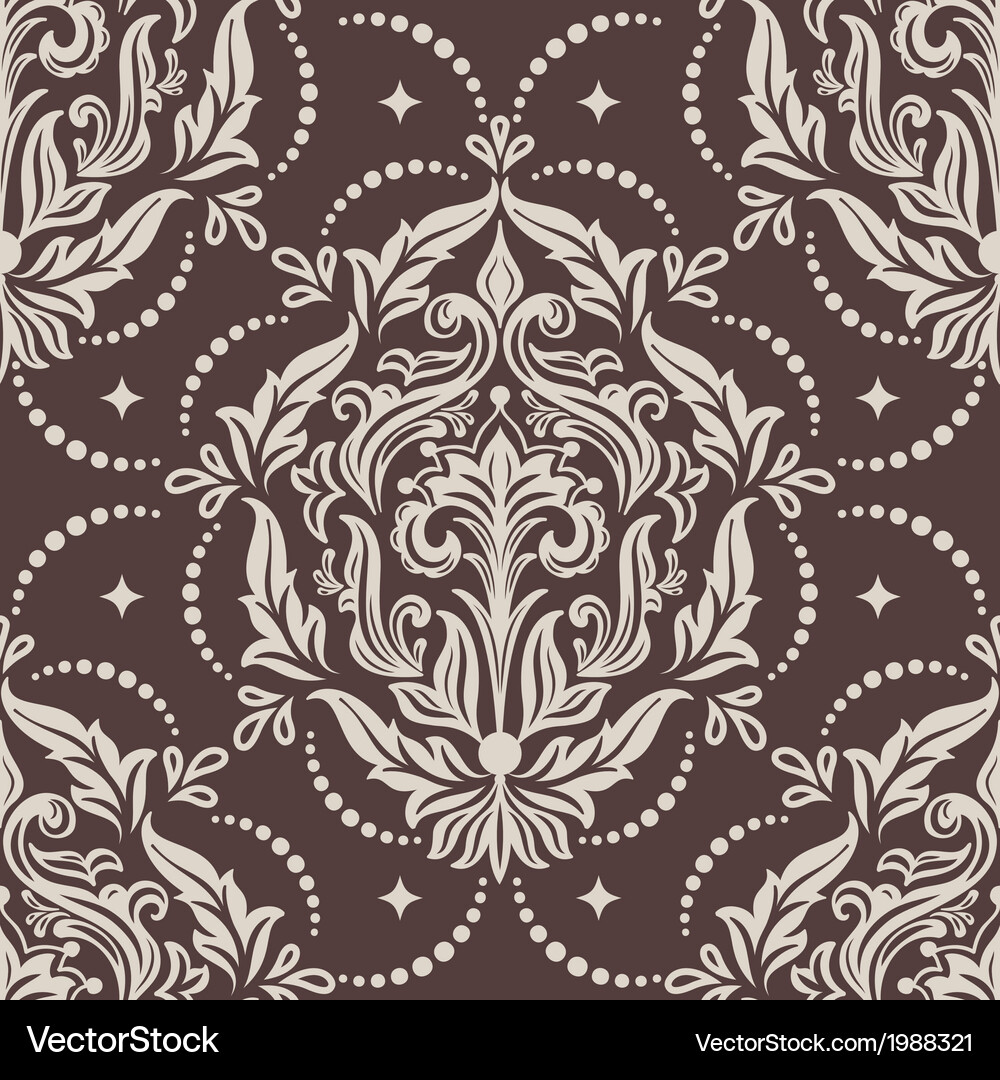 Vintage damask seamless pattern element Royalty Free Vector