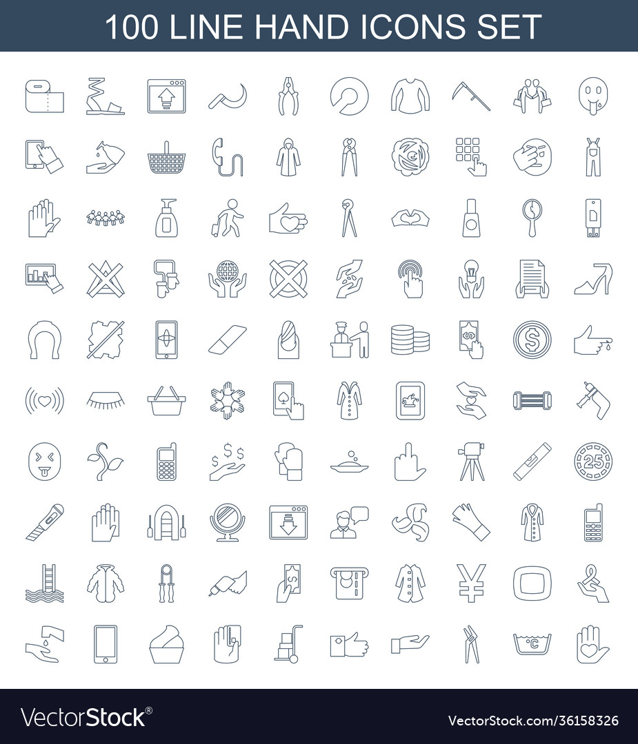 100 hand icons