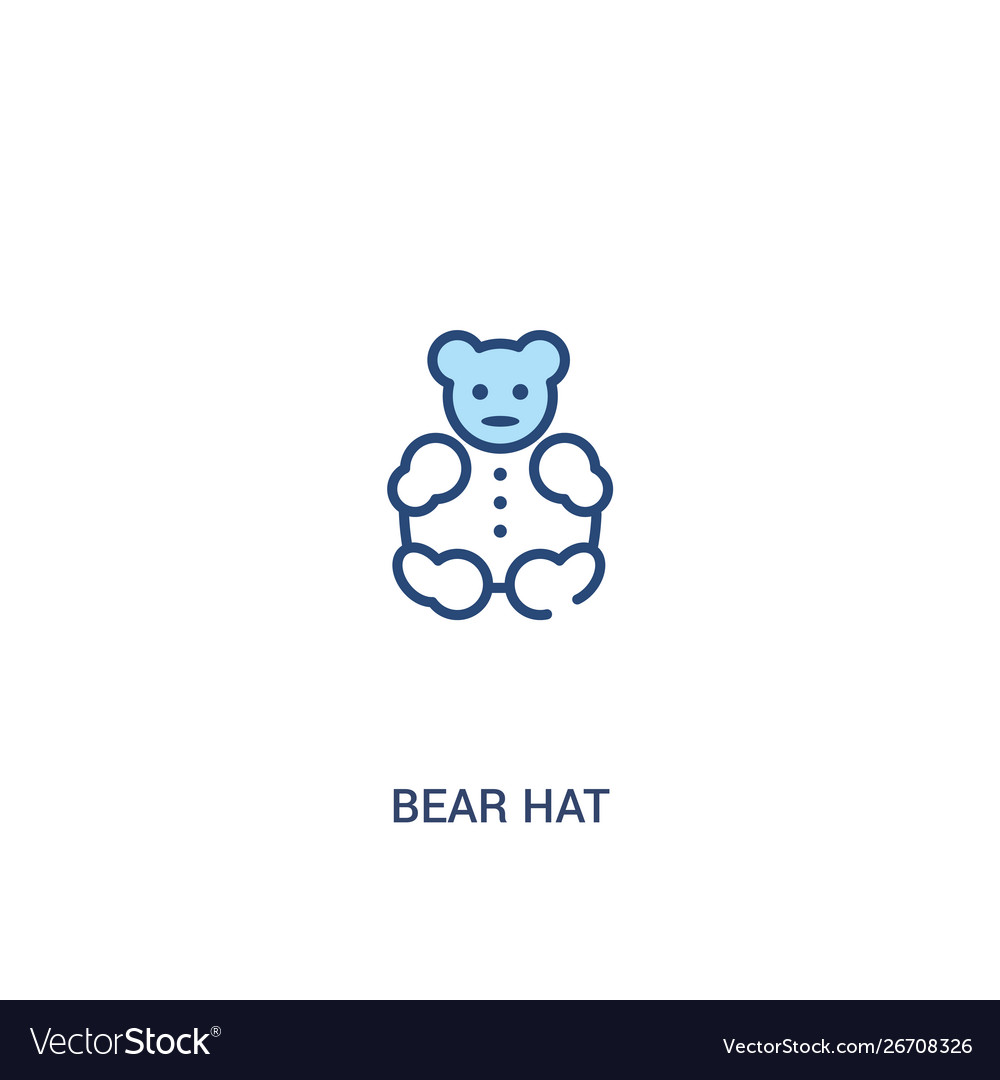 Bear hat concept 2 colored icon simple line