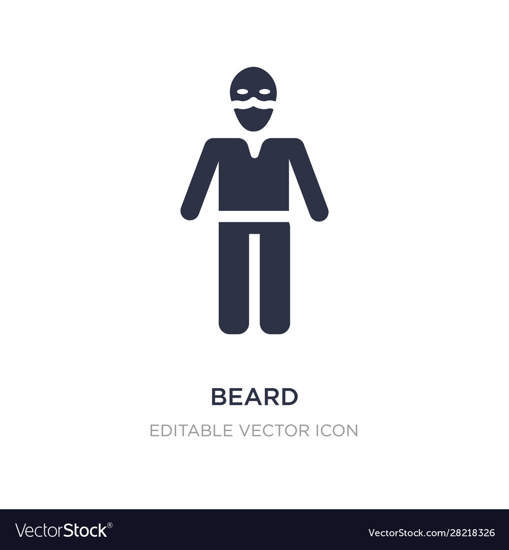 Beard icon on white background simple element Vector Image Beard icon on white background simple element