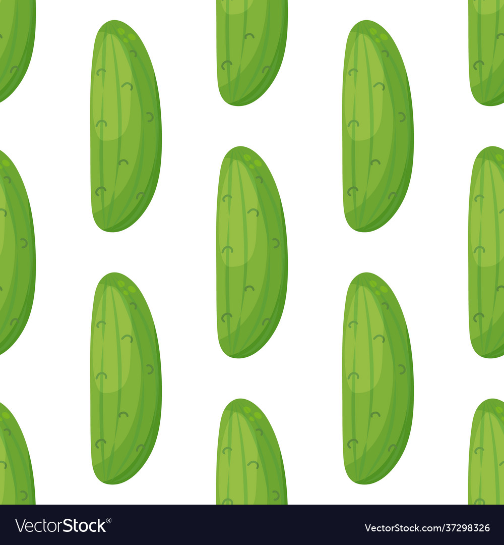 Cucumber seamless pattern endless background vector image Cucumber seamless pattern endless background
