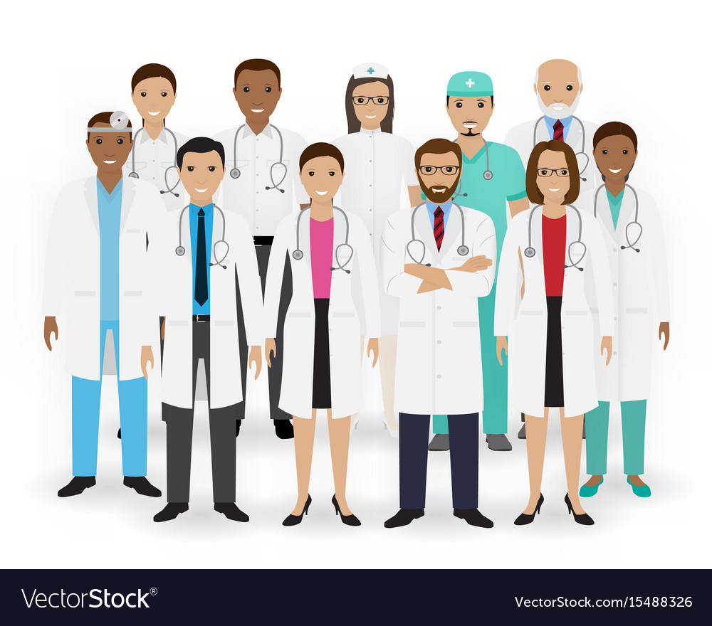 Doctors Nurses And Paramedics Icons Group Of Vector Image