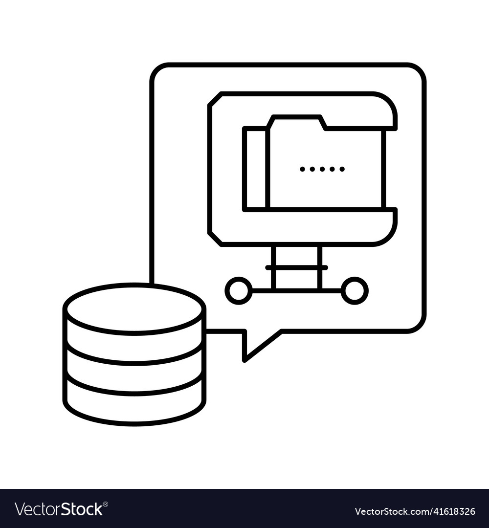 File compression digital processing line icon vector image File compression digital processing line icon