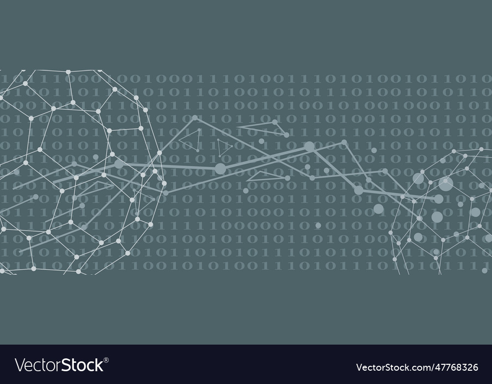 Lines with dots connected style technology vector image Lines with dots connected style technology