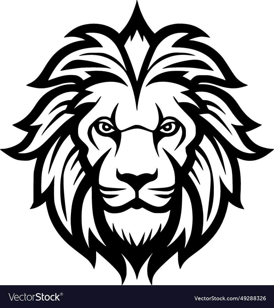 Lion - black and white isolated icon