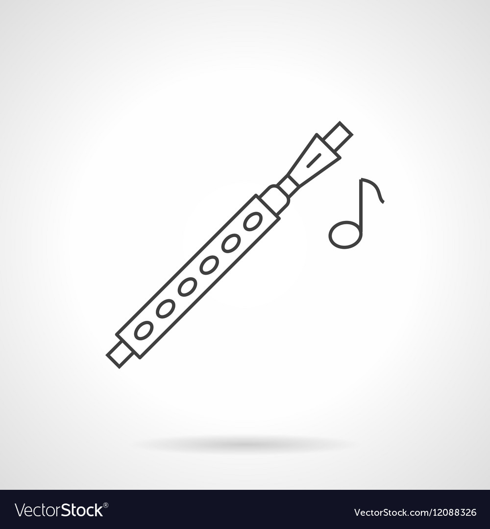 Melody of flutes flat line icon Royalty Free Vector Image