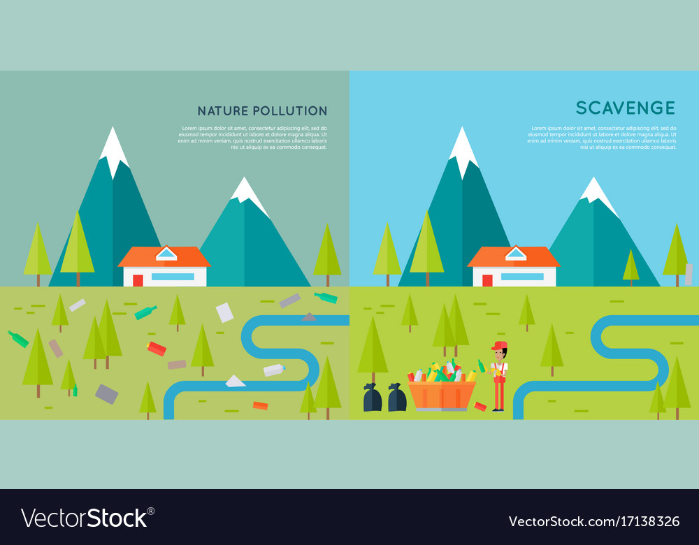 Nature pollution and scavenge concept