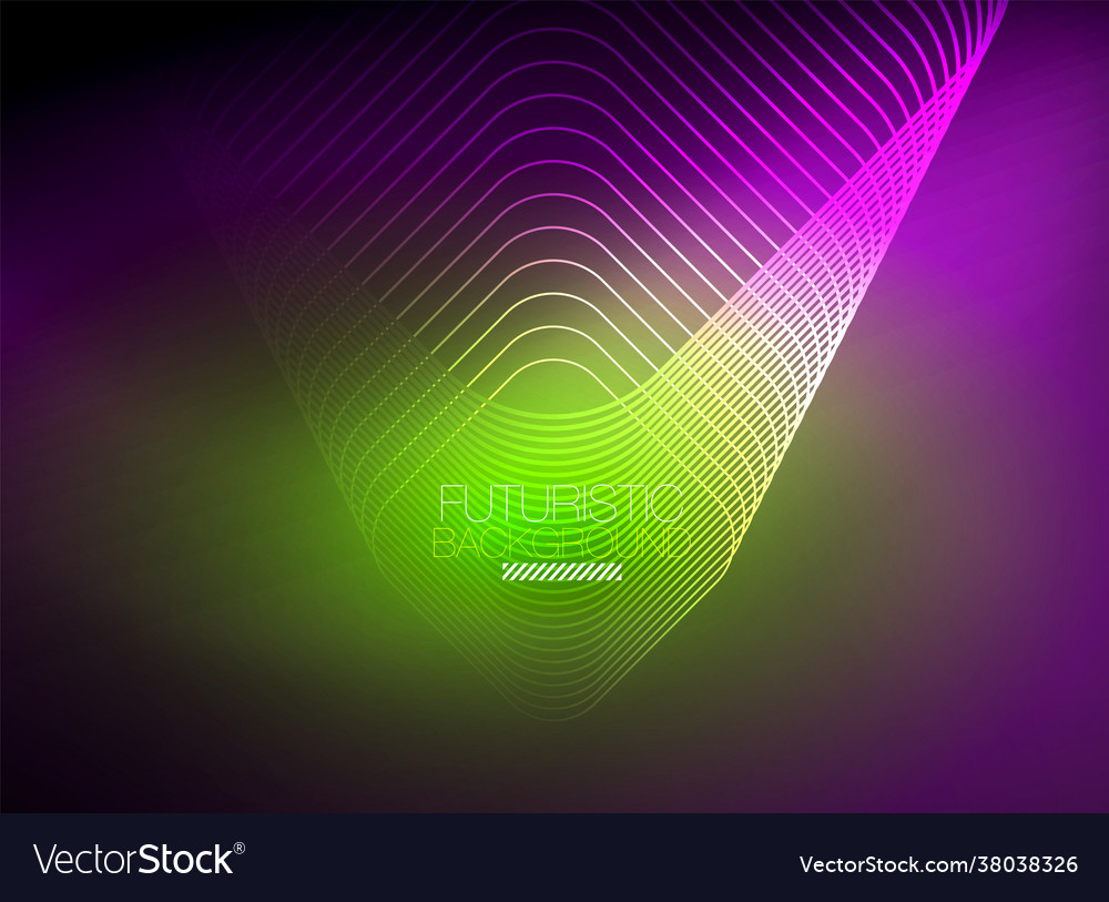 Neon color square shape lines abstract background Vector Image Neon color square shape lines abstract background