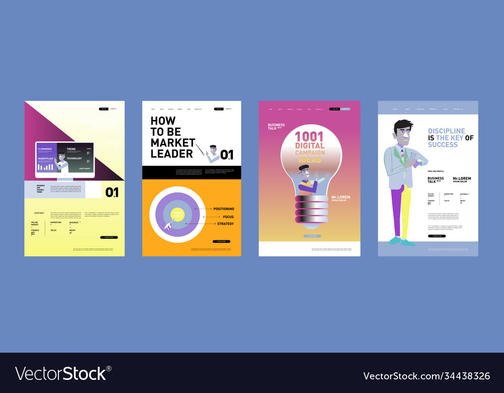 Presentation and website interface layout design Vector Image Presentation and website interface layout design