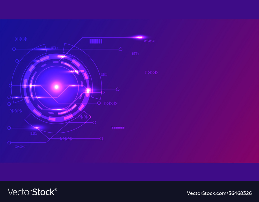Technology banner in blue and purple color
