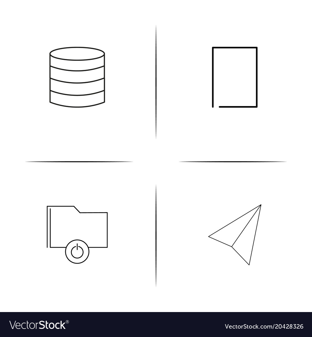 Web and text simple linear icon setsimple outline