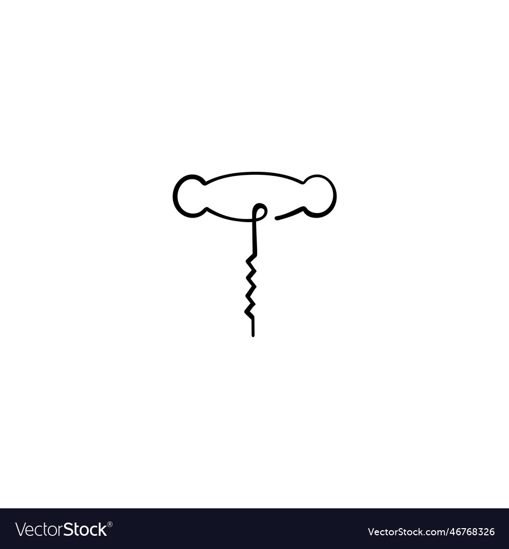 Wine opener line style icon design