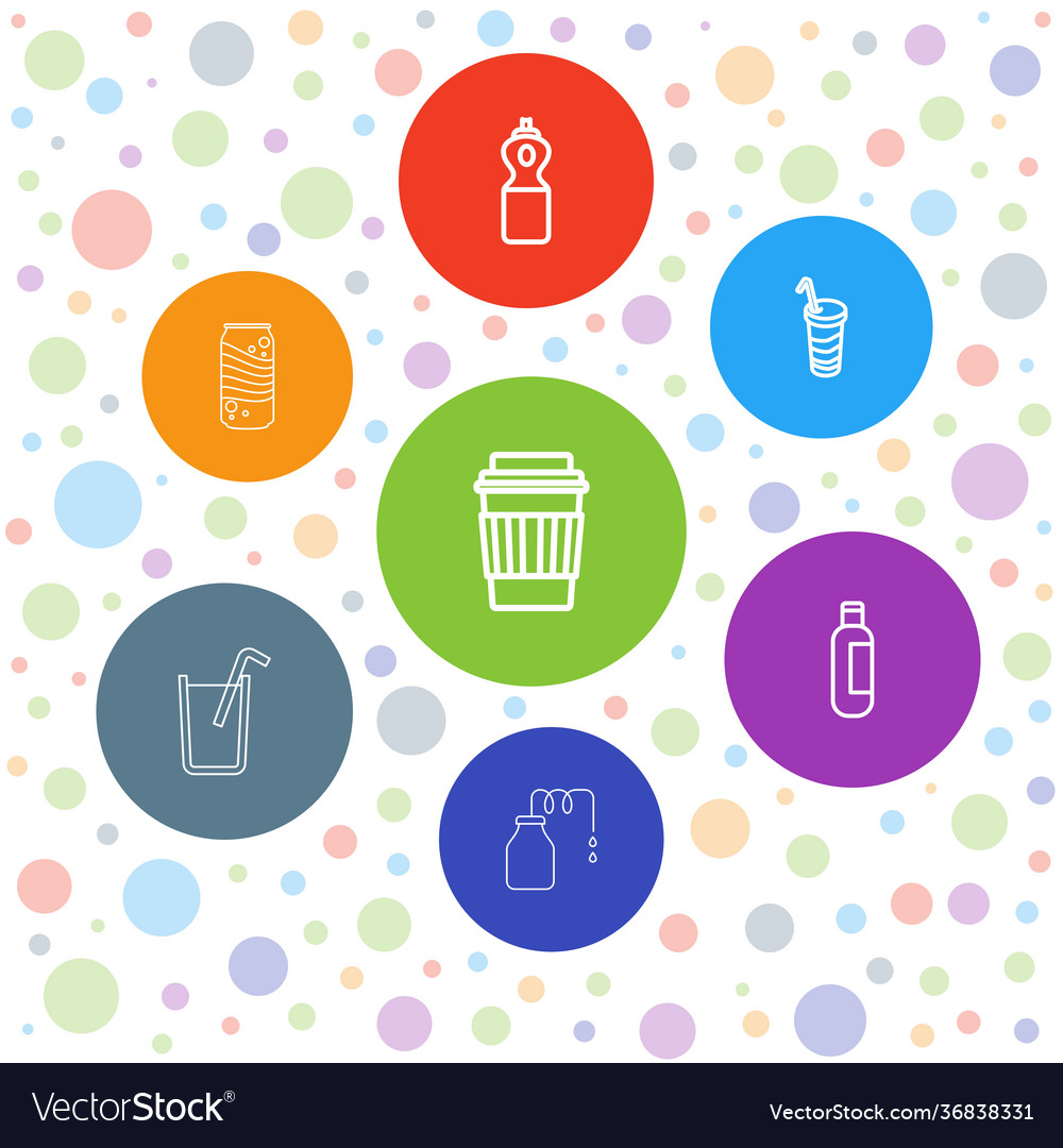 7 soda icons Royalty Free Vector Image - VectorStock