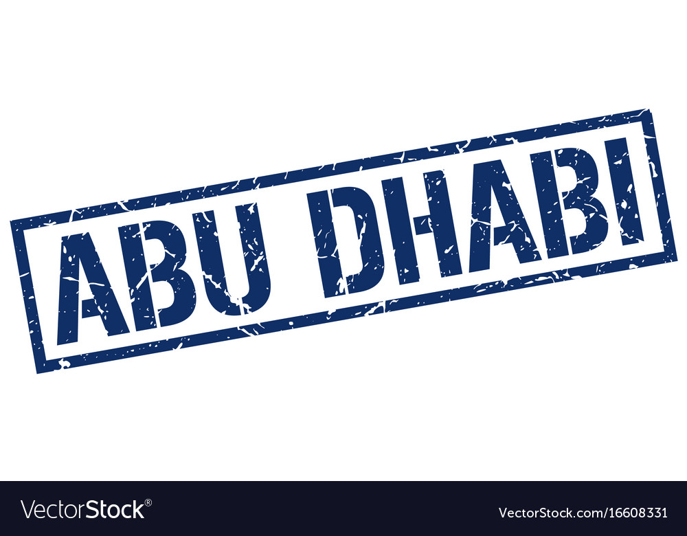 Abu dhabi blue square stamp Royalty Free Vector Image