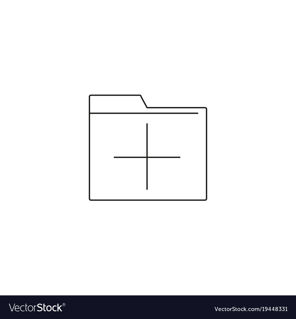 Add folder line icon outline sign linear style