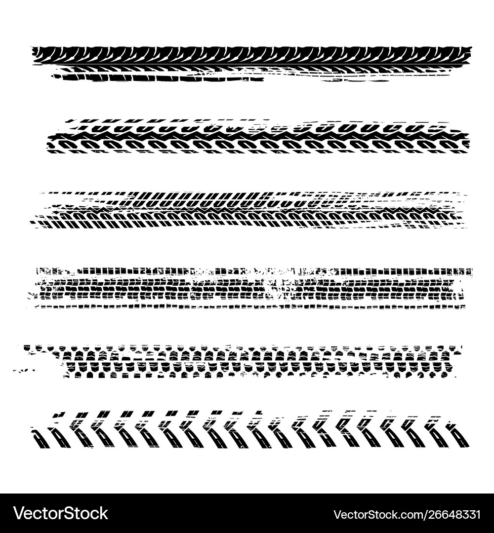 Automobile tire tracks Royalty Free Vector Image