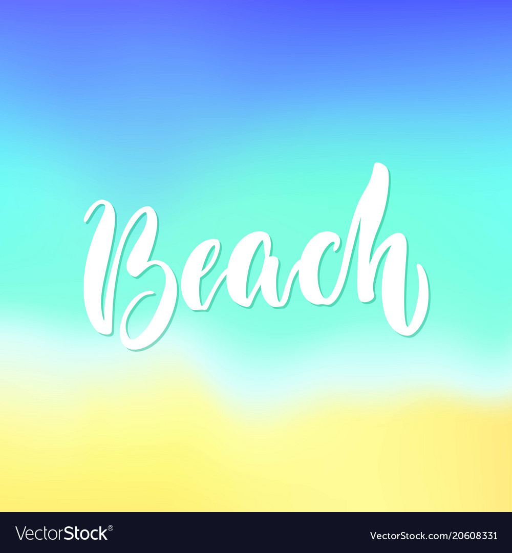 Beach lettering isolated Royalty Free Vector Image