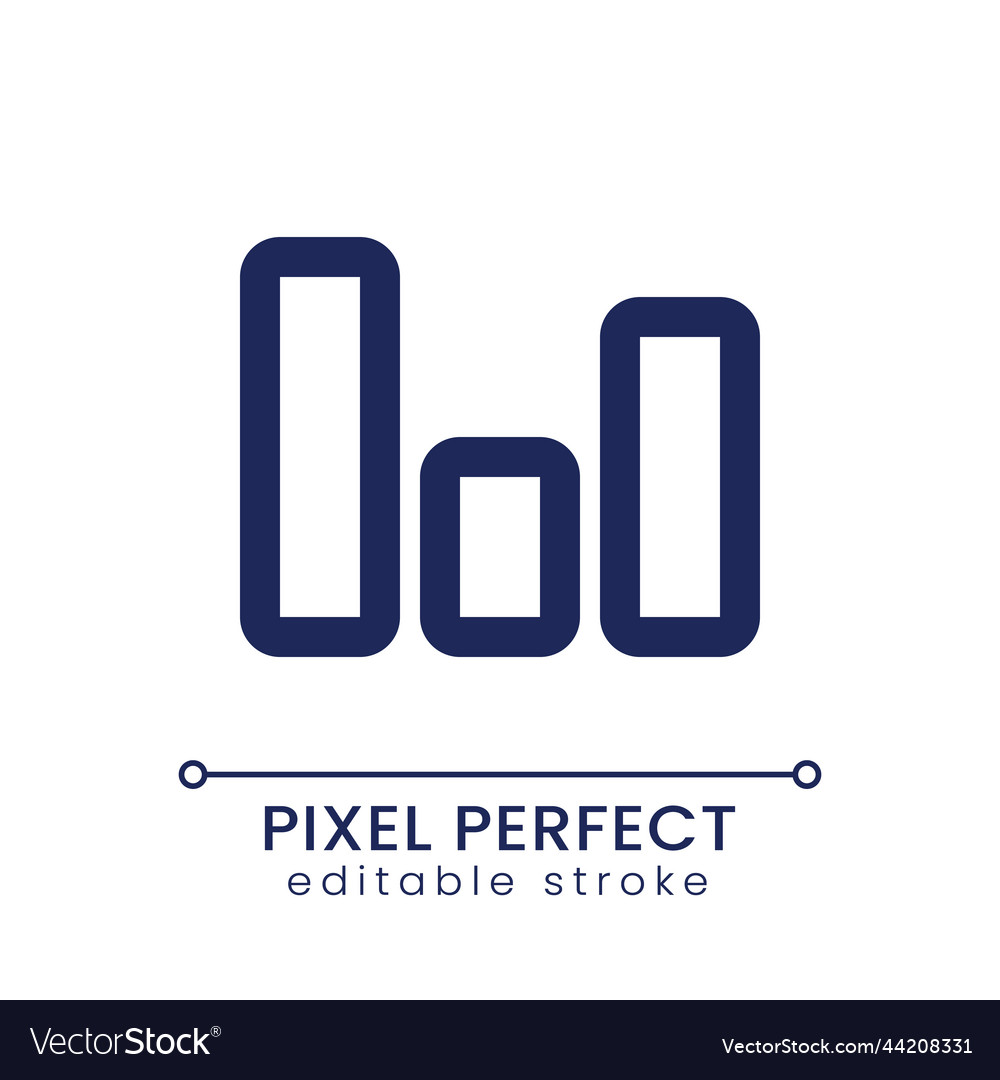 Column chart pixel perfect linear ui icon vector image Column chart pixel perfect linear ui icon