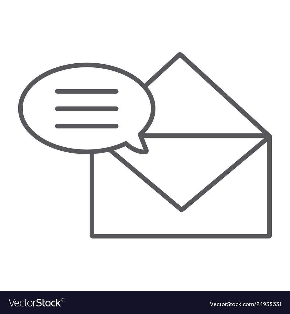 Correspondence thin line icon email and mail