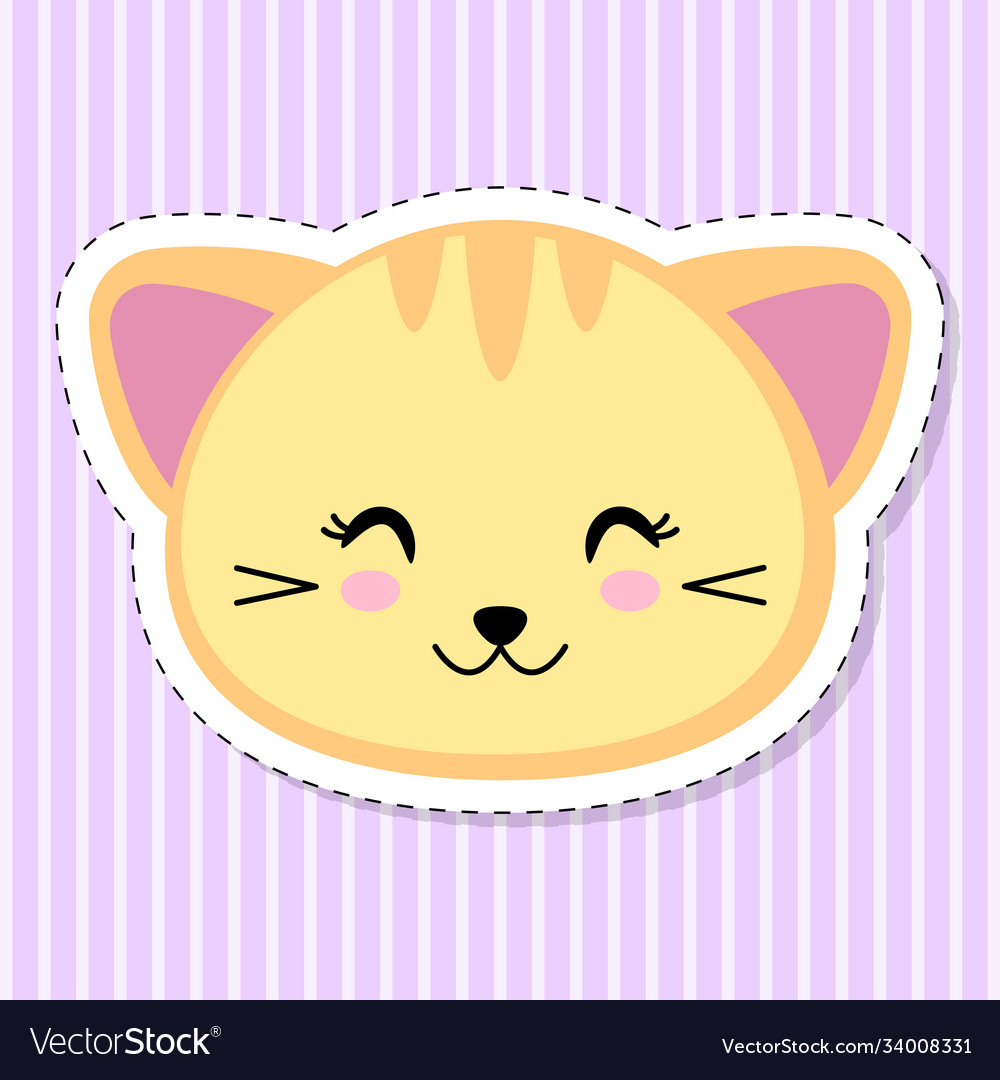 Cute kitten sticker red cat avatar