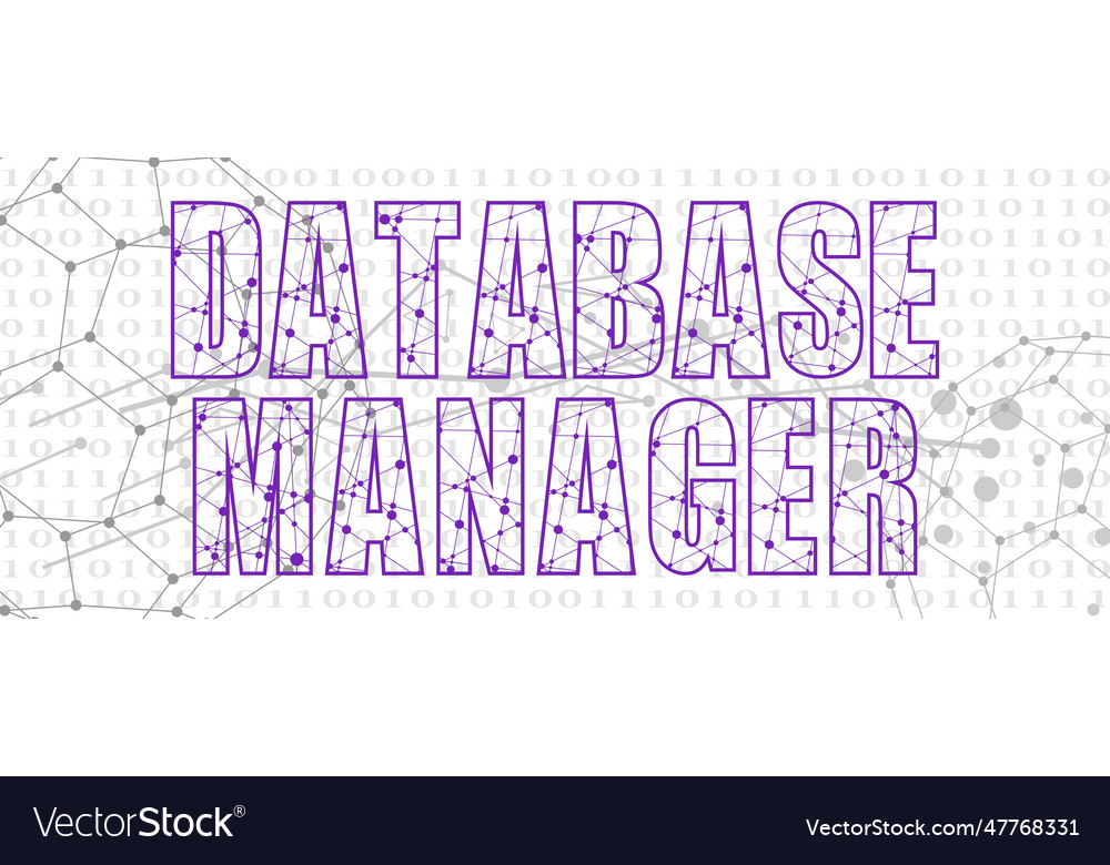 Datenbankmanager Textzeilen mit Punkten verbunden vector image Datenbankmanager Textzeilen mit Punkten verbunden