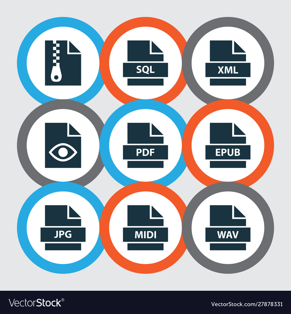 File icons set with organize multimedia pdf