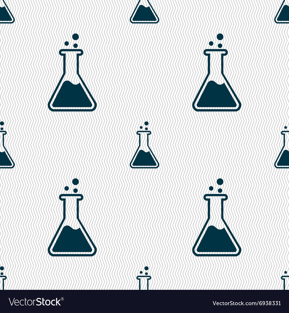 Flask icon sign seamless pattern with geometric