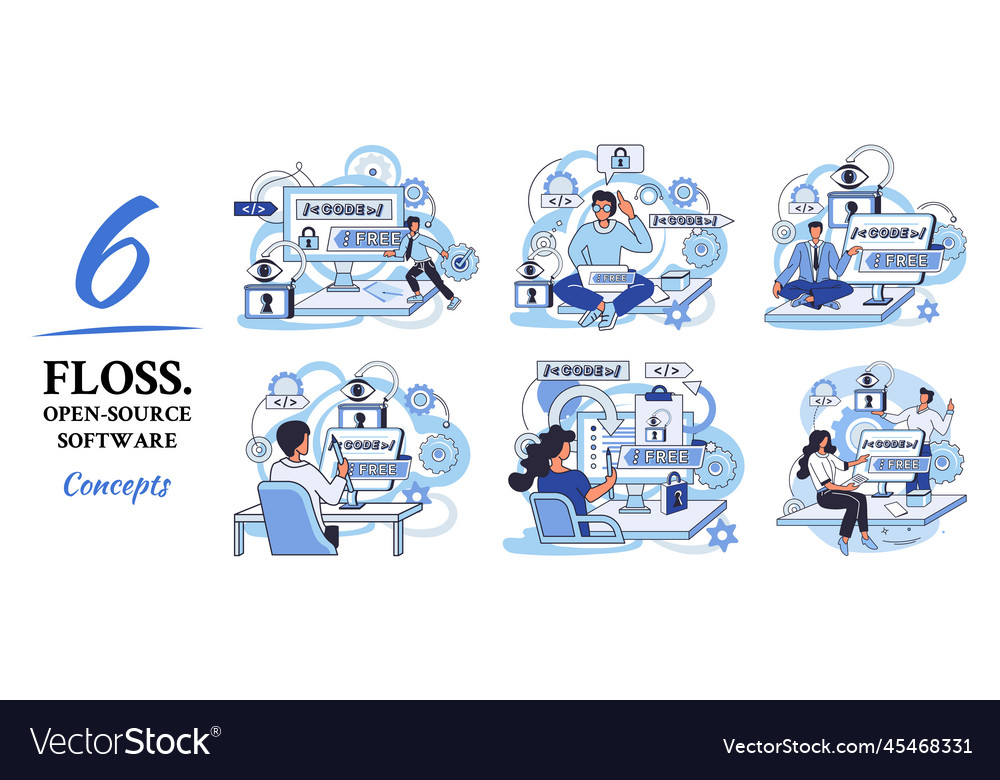 Floss open source software free product anyone vector image Floss open source software free product anyone