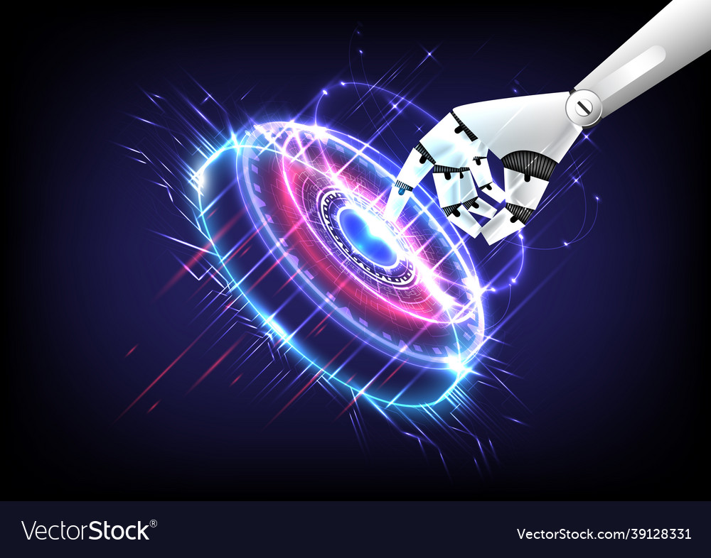 Futuristic Robot Interface Touch