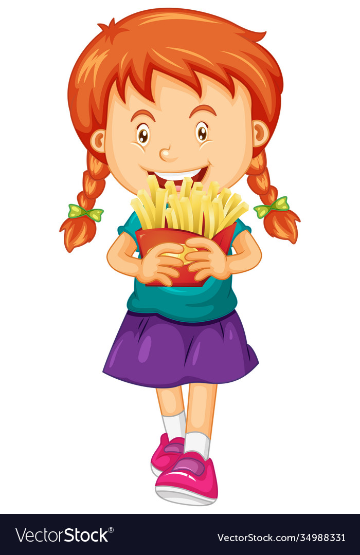 girl-holding-french-fries-royalty-free-vector-image