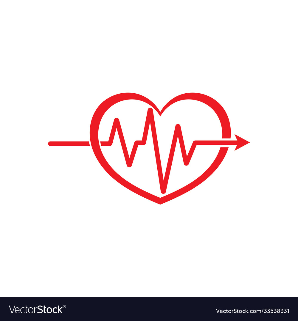 Heart beat template image Royalty Free Vector Image