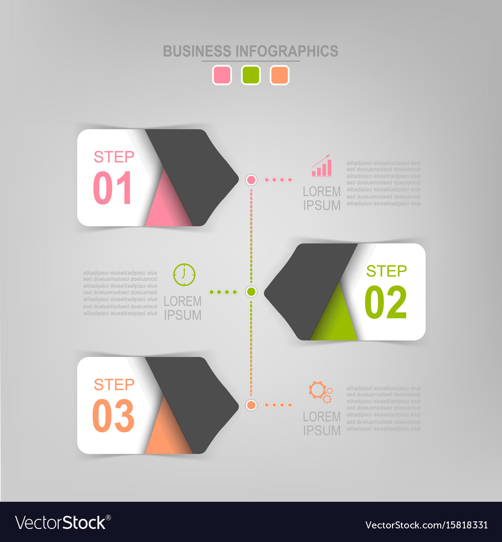 Infographic of step flat design business icon Vector Image