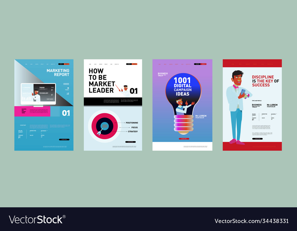 Presentation and website interface layout design Vector Image Presentation and website interface layout design